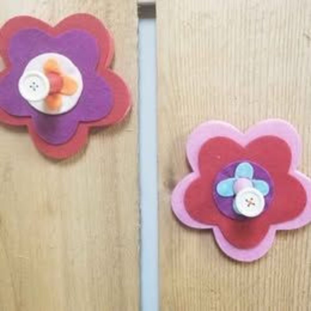Flower Power Hooks or Curtain Tie Backs Pair